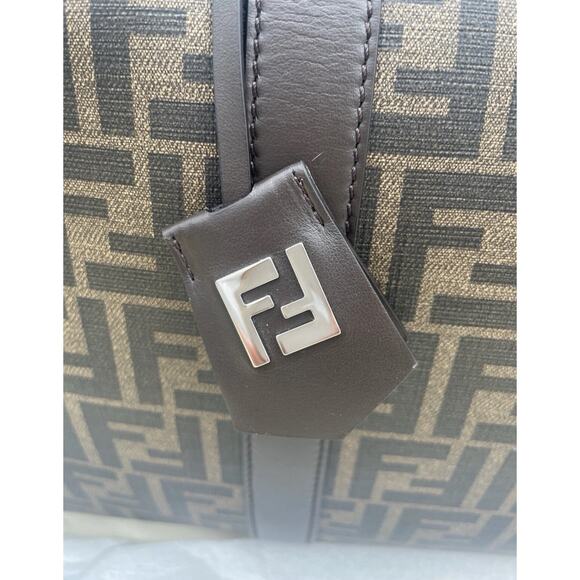 FENDI LARGE FF SHOULDER DUFFLE TRAVEL BOSTON BAG TOTE AUTHENTIC! - Picture 6 of 16